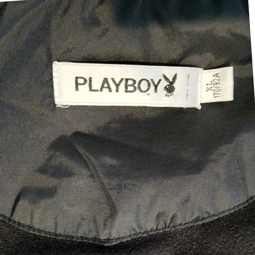 Playboy Jacket Black Bomber Style Quilted Rabbit Logo Patches Women's - Picture 3 of 12